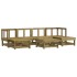 Juego de muebles jardín 7 pzas y cojines madera pino