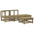 Juego de muebles jardín 4 pzas y cojines madera pino