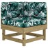 Juego de muebles jardín 4 pzas y cojines madera pino