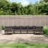 Set muebles de jardín 7 pzas y cojines ratán PE gris
