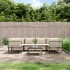 Set muebles de jardín 7 pzas y cojines ratán PE gris