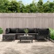 Juego de muebles de jardín 7 pzas con cojines acero antracita