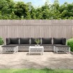 Juego de muebles de jardín 8 piezas con cojines acero blanco