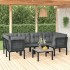 Juego de muebles de jardín 7 pzas ratán sintético negro y