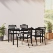 Juego de comedor de jardín 5 piezas acero gris antracita
