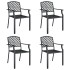 Juego de comedor de jardín 5 piezas acero gris