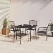 Juego de comedor de jardín 5 piezas acero gris antracita