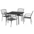 Juego de comedor de jardín 5 piezas acero gris