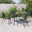 Juego de comedor de jardín 5 piezas acero gris antracita