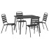Juego de comedor de jardín 5 piezas acero gris
