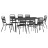 Juego de comedor de jardín 9 piezas acero gris