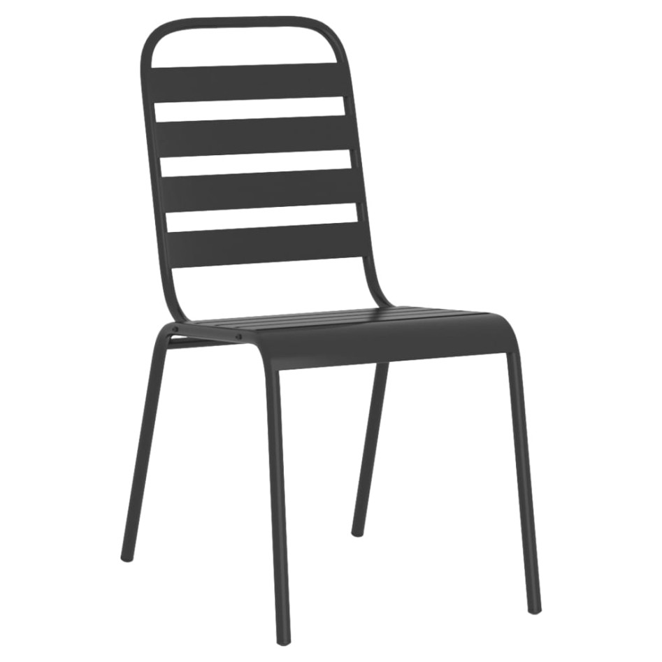 Juego de comedor de jardín 9 piezas acero gris