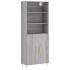 Aparador alto madera contrachapada gris sonoma 69,5x34x180