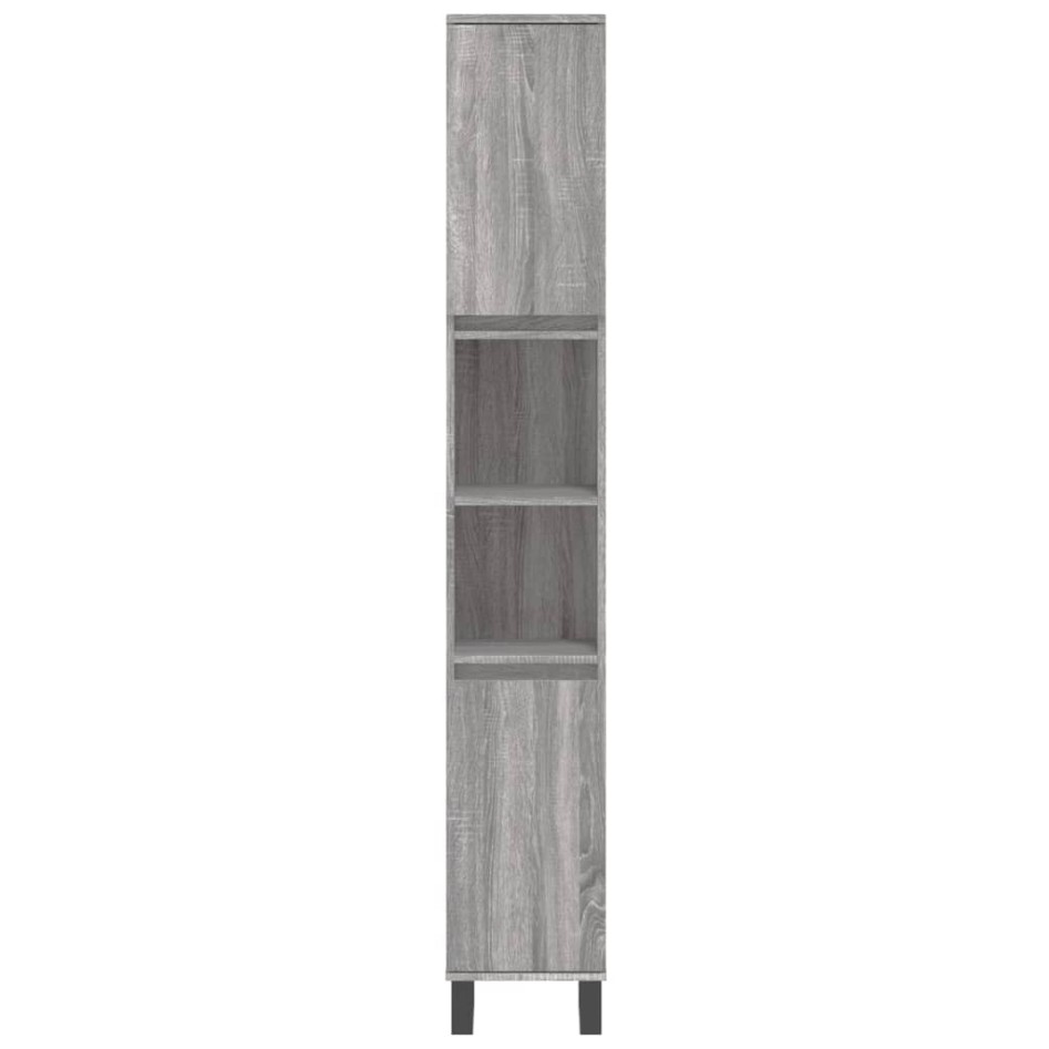 Set de muebles de baño 3 pzas madera contrachapada gris