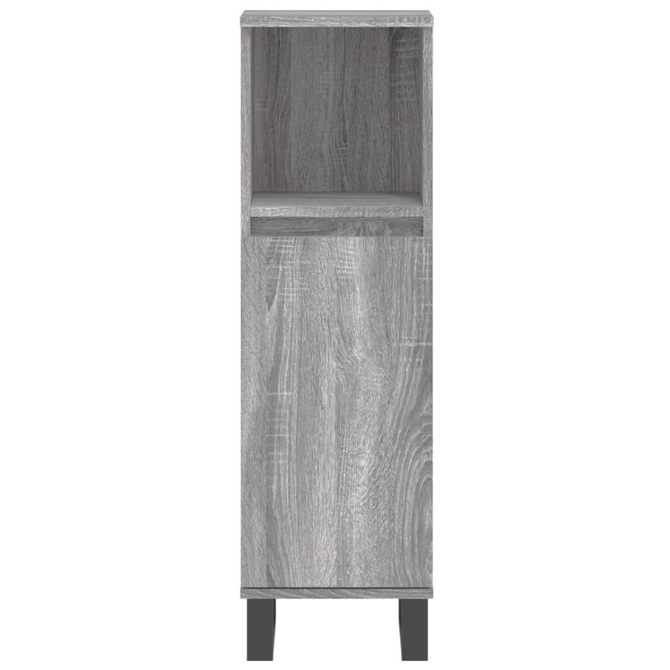 Set de muebles de baño 3 pzas madera contrachapada gris