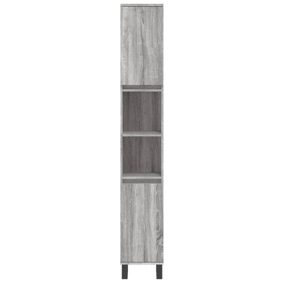 Set de muebles de baño 3 pzas madera contrachapada gris