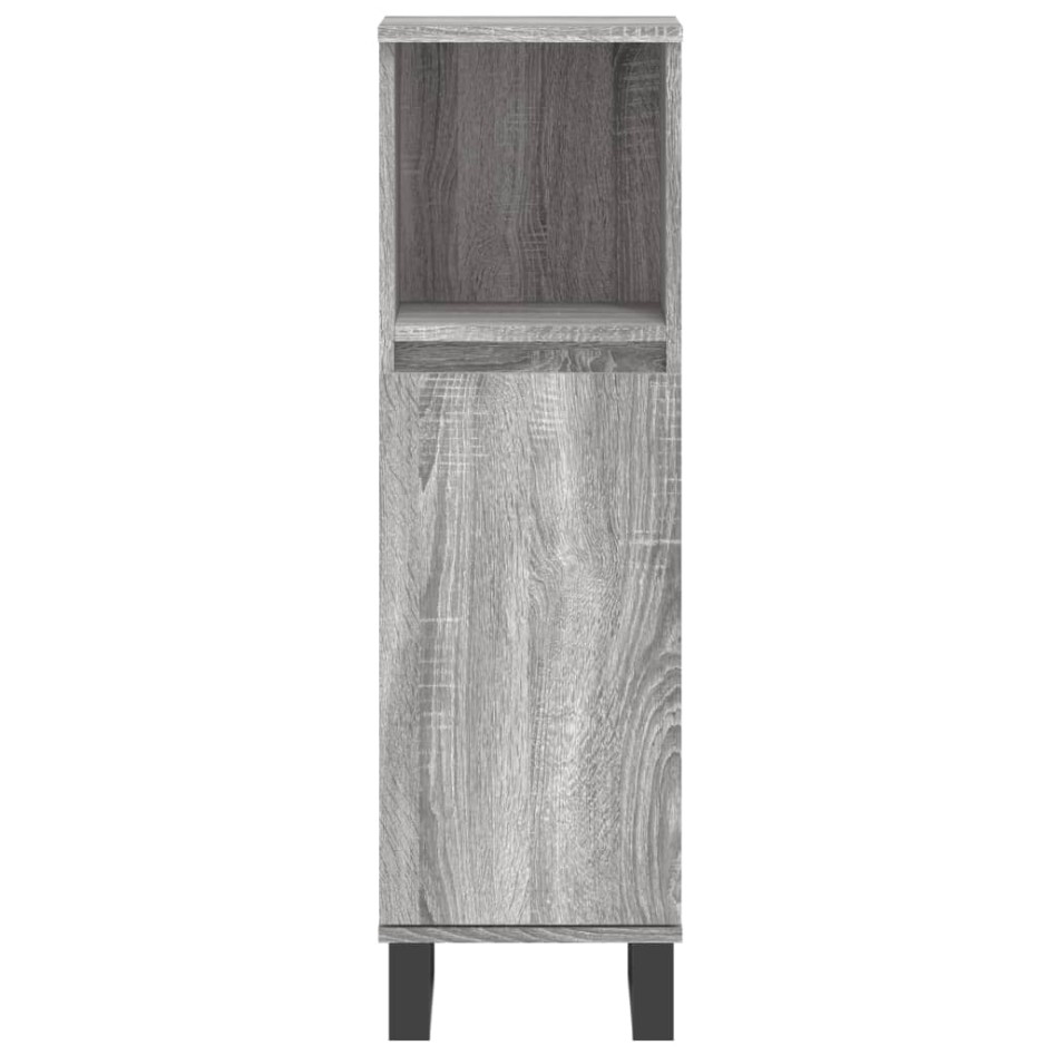 Set de muebles de baño 3 pzas madera contrachapada gris