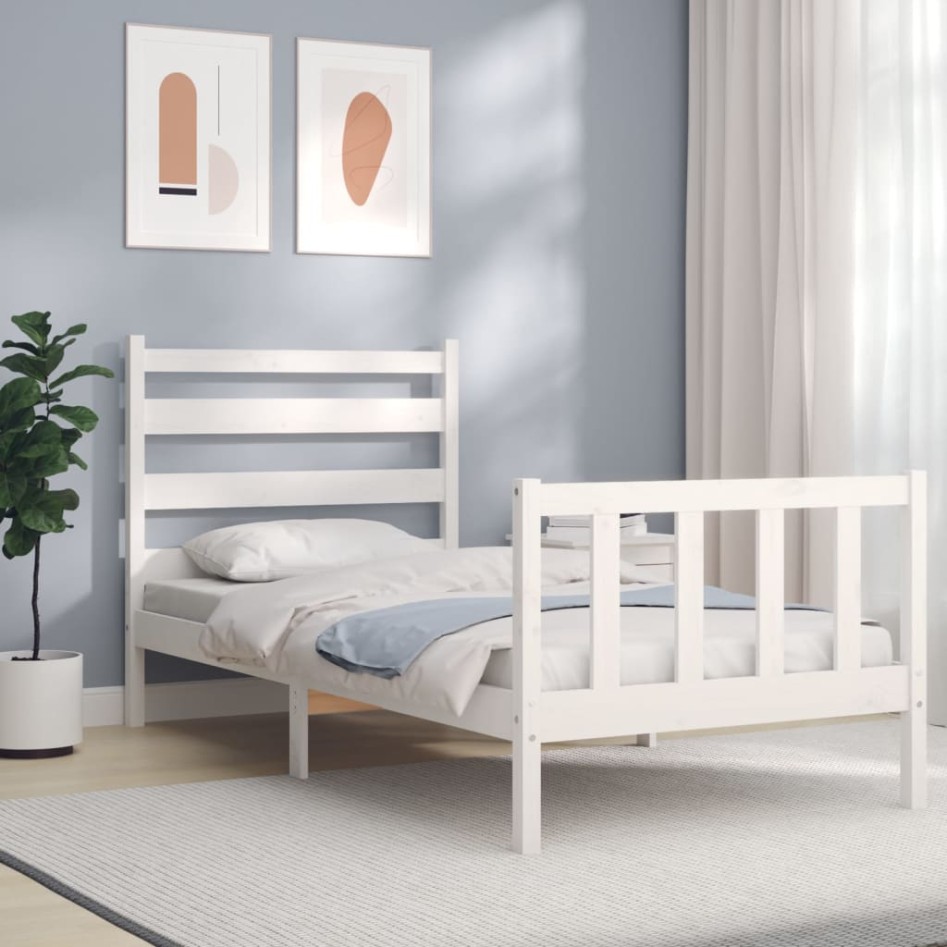 Estructura cama sin colchón madera maciza pino blanca