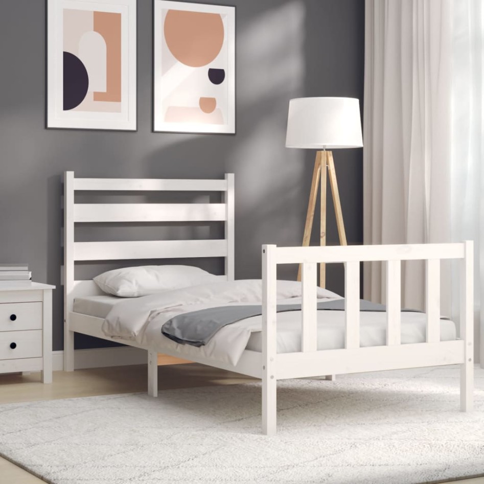 Estructura cama sin colchón madera maciza pino blanca