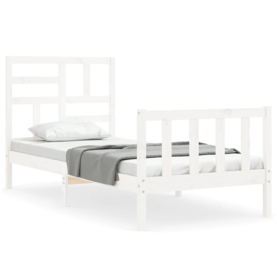 Estructura de cama con cabecero madera maciza