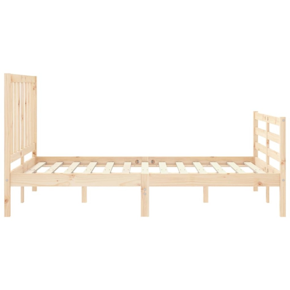 Estructura de cama sin colchón madera de pino blanca 140x200