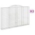Cestas de gaviones 3 uds forma de arco hierro 300x30x180/200