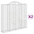 Cestas de gaviones 2 uds forma de arco hierro 200x30x180/200