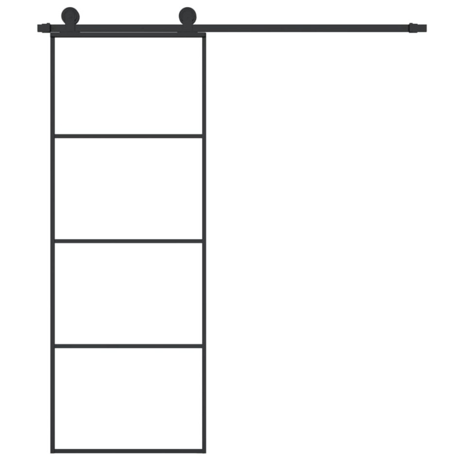 Puerta corredera con set herrajes vidrio ESG aluminio 76x205