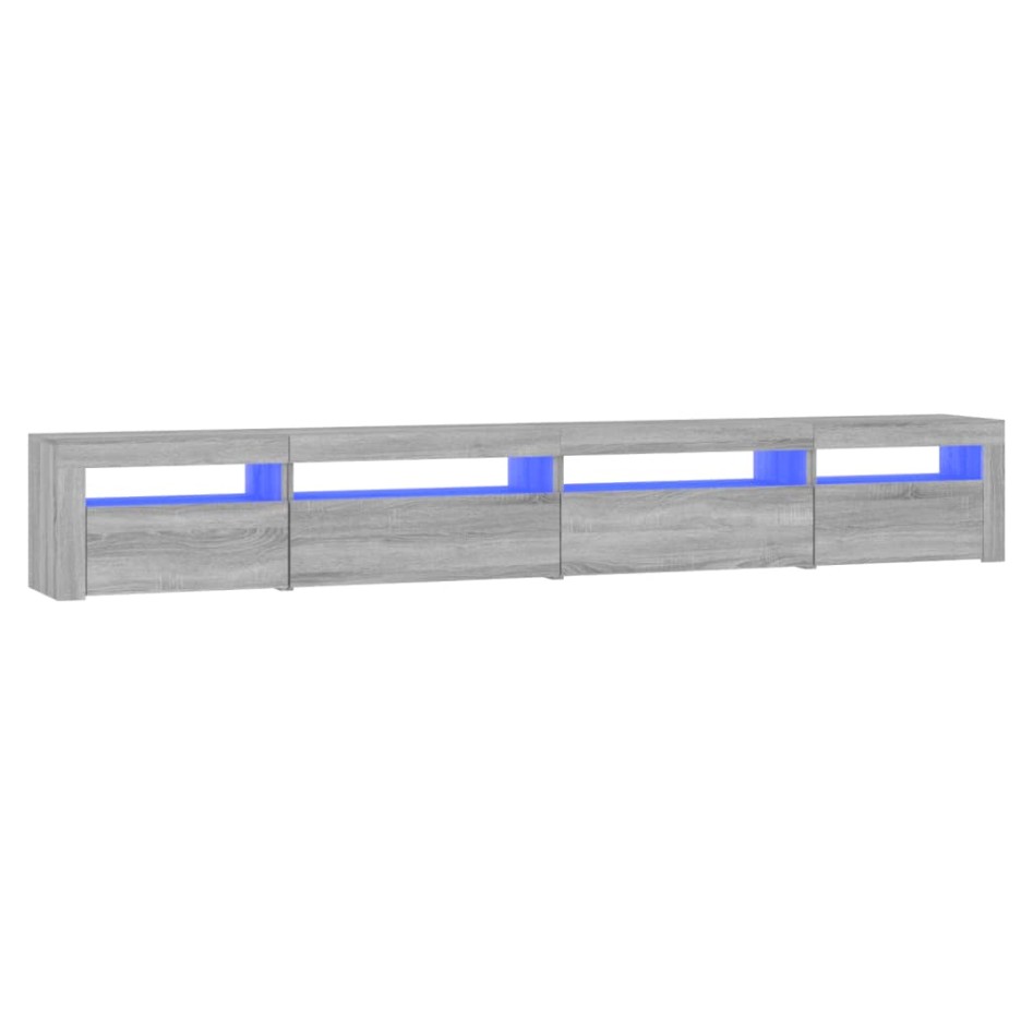 Mueble de TV con luces LED gris sonoma 270x35x40