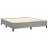 Cama box spring con colchón terciopelo gris claro 160x200