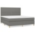 Cama box spring con colchón tela gris oscuro 180x200