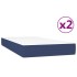 Cama box spring con colchón tela azul 200x200