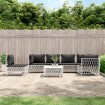 Juego de muebles de jardín 7 piezas con cojines acero blanco