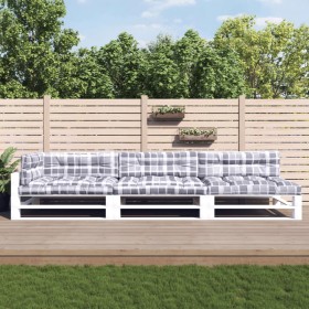 Cojines para palés 7 piezas tela a cuadros