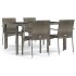 Set comedor de jardín 5 piezas con cojines ratán sintético