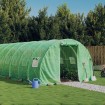 Invernadero con estructura de acero verde 42 m² 14x3x2 m