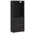 Aparador alto madera contrachapada negro 69,5x34x180