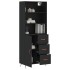 Aparador alto madera contrachapada negro 69,5x34x180