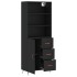 Aparador alto madera contrachapada negro 69,5x34x180