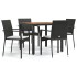 Set de muebles jardín 5 pzas con cojines ratán sintético
