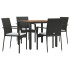 Set de muebles jardín 5 pzas con cojines ratán sintético