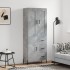 Aparador alto madera contrachapada gris hormigón 69,5x34x180