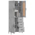 Aparador alto madera contrachapada gris hormigón 69,5x34x180