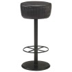 Taburete de cocina de cuero auténtico negro
