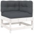 Juego de muebles jardín 6 piezas y cojines madera maciza