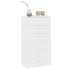 Aparador con 6 cajones madera contrachapada blanco 50x34x96