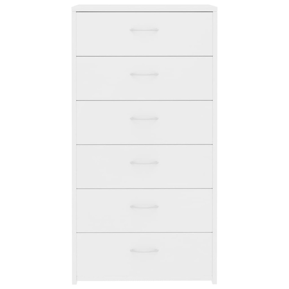 Aparador con 6 cajones madera contrachapada blanco 50x34x96