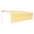 Toldo retráctil manual con persiana amarillo y blanco 5x3