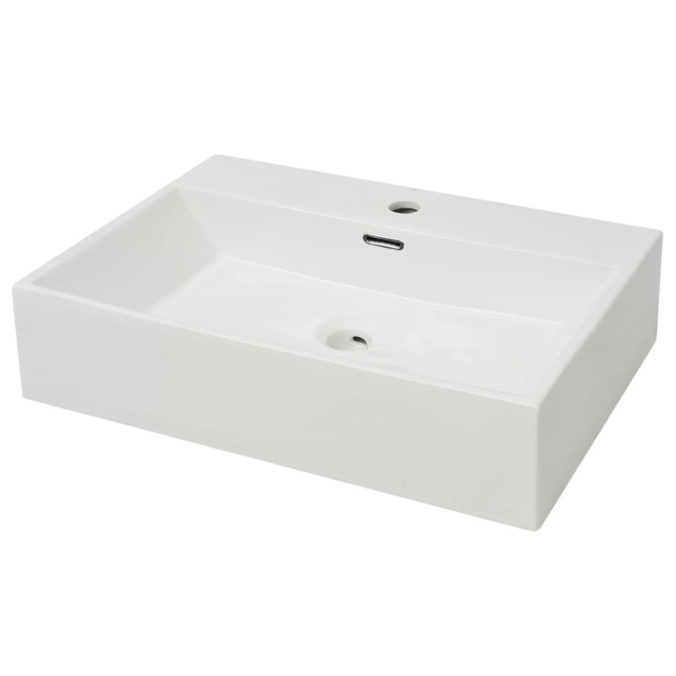 Lavabo con orificio para grifo cerámica 60,5x42,5x14,5 cm