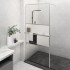 Mampara ducha con estante vidrio ESG aluminio cromado 90x195